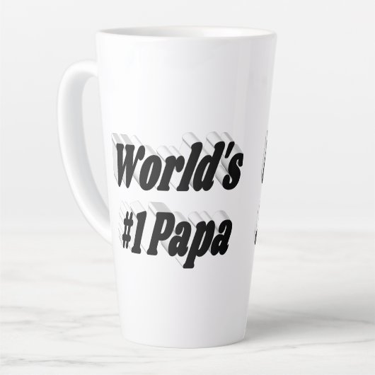 Zwarte tekst Papa Latte Mok (Linkerhoek)