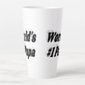 Zwarte tekst Papa Latte Mok (Voorkant)