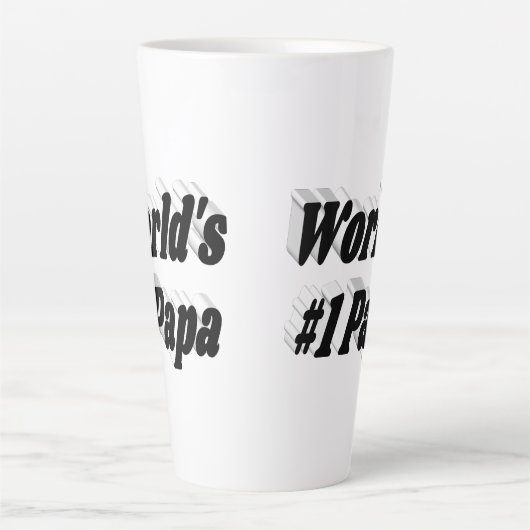 Zwarte tekst Papa Latte Mok (Voorkant)