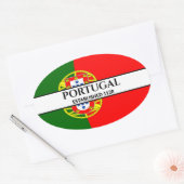 Zwarte tekst Portugal ingesteld op vlag 1128 Ovale Sticker (Envelop)