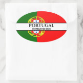 Zwarte tekst Portugal ingesteld op vlag 1128 Ovale Sticker (Tas)
