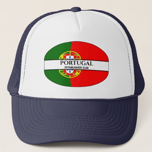 Zwarte tekst Portugal ingesteld op vlag 1128 Trucker Pet (Voorkant)