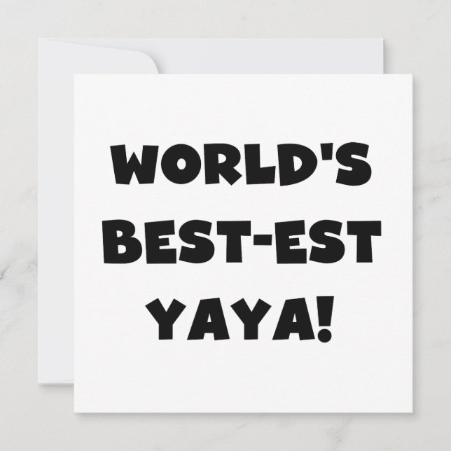 Zwarte tekst 's werelds beste Yaya geschenken (Voorkant)