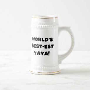 Zwarte tekst 's werelds beste Yaya geschenken Bierpul