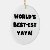 Zwarte tekst 's werelds beste Yaya geschenken Keramisch Ornament (Rechts)