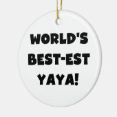 Zwarte tekst 's werelds beste Yaya geschenken Keramisch Ornament (Links)