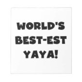 Zwarte tekst 's werelds beste Yaya geschenken Notitieblok (Voorkant)