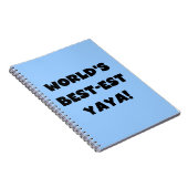 Zwarte tekst 's werelds beste Yaya geschenken Notitieboek (Rechterzijde)
