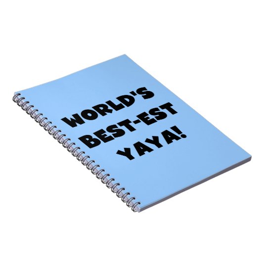 Zwarte tekst 's werelds beste Yaya geschenken Notitieboek (Rechterzijde)