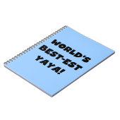 Zwarte tekst 's werelds beste Yaya geschenken Notitieboek (Linkerzijde)
