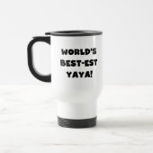 Zwarte tekst 's werelds beste Yaya geschenken Reisbeker (Links)