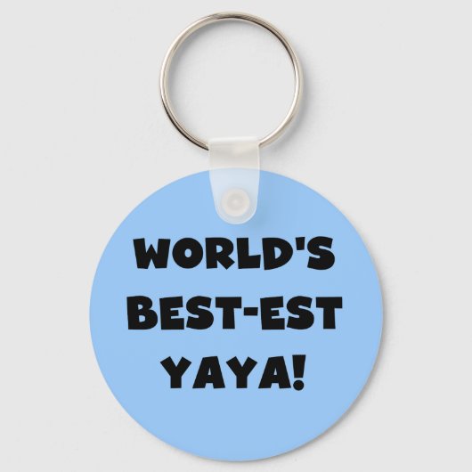 Zwarte tekst 's werelds beste Yaya geschenken Sleutelhanger (Voorkant)