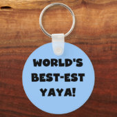 Zwarte tekst 's werelds beste Yaya geschenken Sleutelhanger (Voorkant)