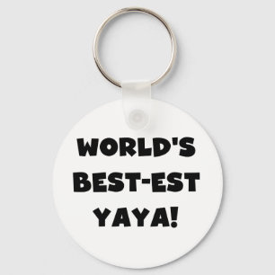Zwarte tekst 's werelds beste Yaya geschenken Sleutelhanger