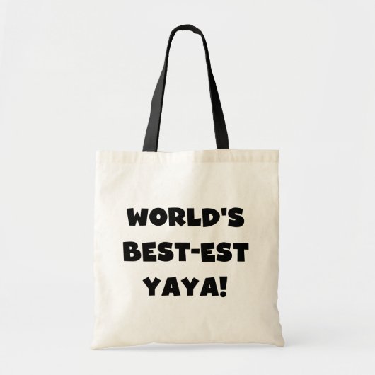 Zwarte tekst 's werelds beste Yaya geschenken Tote Bag (Voorkant)
