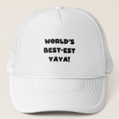 Zwarte tekst 's werelds beste Yaya geschenken Trucker Pet (Voorkant)