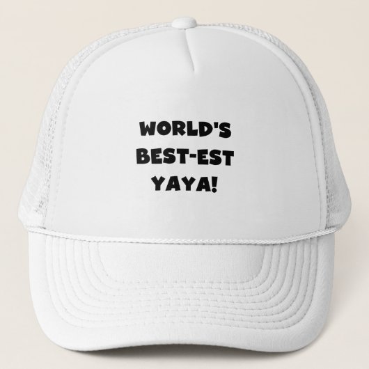Zwarte tekst 's werelds beste Yaya geschenken Trucker Pet (Voorkant)