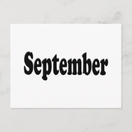 Zwarte tekst september briefkaart