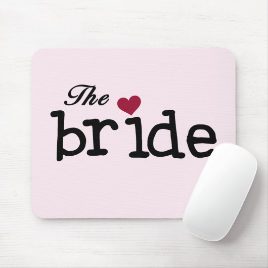 Zwarte tekst The Bride Tshirts and Gifts Muismat (Met muis)