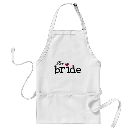 Zwarte tekst The Bride Tshirts and Gifts Standaard Schort (Voorkant)