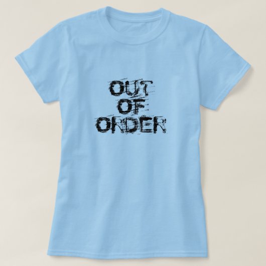 Zwarte tekst uit orde t-shirt (Design voorkant)