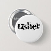 Zwarte tekst Usher Ronde Button 5,7 Cm (Voorkant /achterkant)
