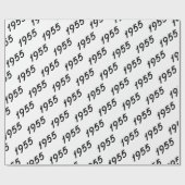 zwarte tekst van het geboortejaar 1955 op wit cadeaupapier (Vlak)