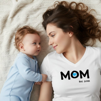 Zwarte tekst Vastgestelde Moeder Blauwe Dubbele Ha T-shirt