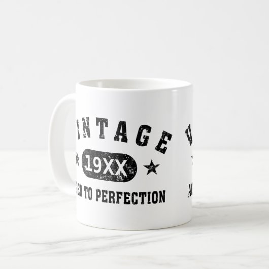 Zwarte tekst  verouderd tot perfecte Mok (Voorkant links)