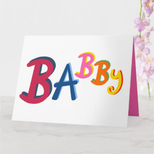 Zwarte tekst voor BABBY-landen Nieuwe babyKaart Kaart