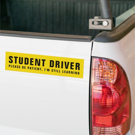 Zwarte tekst voor stuurprogramma's voor studenten  bumpersticker (Op Truck)