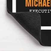 Zwarte tekst zwart wit Oranje stijlvol Jouw naam Muismat (Hoek)