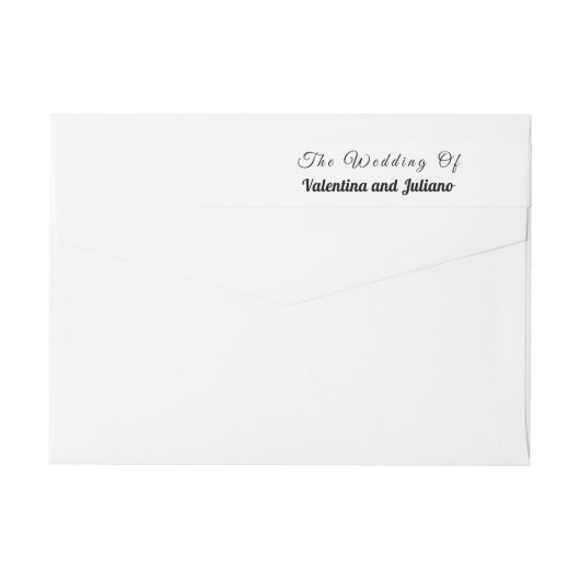 Zwarte teksten op witte achtergrond bruiloft (Achterkant)