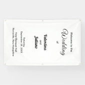 Zwarte teksten op witte achtergrond bruiloft banne spandoek (Horizontaal)