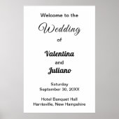 Zwarte teksten op witte achtergrond bruiloft Poste Poster (Voorkant)