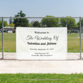 Zwarte teksten op witte achtergrond bruiloft recht spandoek (Insitu)