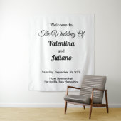 Zwarte teksten op witte achtergrond Tapestry Wandkleed (In situ)