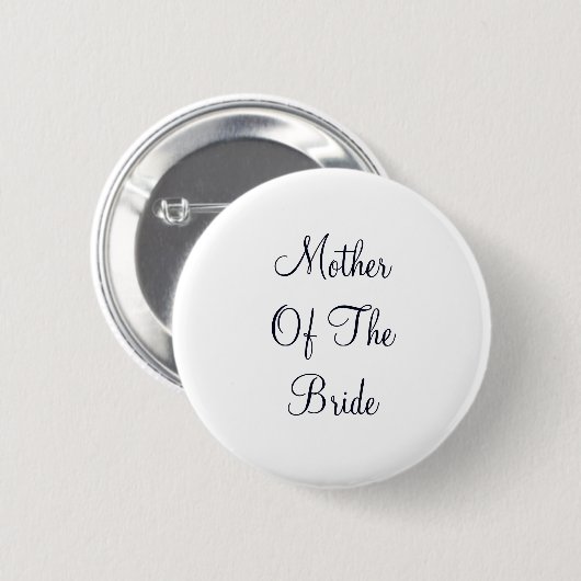 Zwarte tekstmoeder van de Bride Ronde Button 5,7 Cm (Voorkant /achterkant)