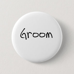 Zwarte tekstruimte ronde button 5,7 cm