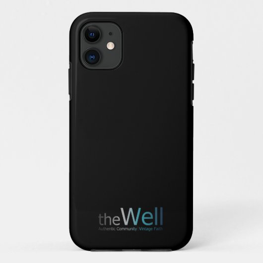 Zwarte telefoonbehuizing met The Well logo Case-Mate iPhone Case (Achterkant)