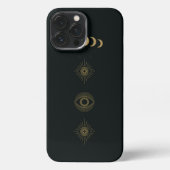 Zwarte-telefooncel ogen iPhone hoesje (Achterkant)