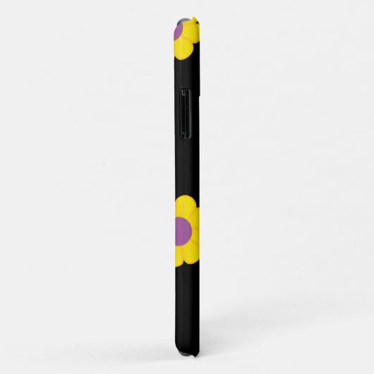 Zwarte telefoontas W/ Yellow Flowers diverse stijl Case-Mate iPhone Case (Achterkant/rechts)