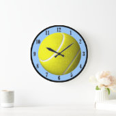 Zwarte Tennis Ball Wall Clock Blue Court Grote Klok (Huis)