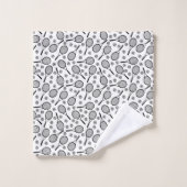 Zwarte Tennis-racks en grijze Amerikaanse Amerikaa Bad Handdoek (Wasdoekje)