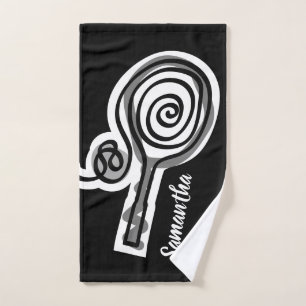 Zwarte tennis sport handdoek cadeau voor spelers