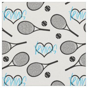 Zwarte tennisrackets op wit stof