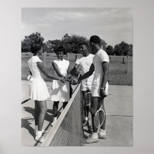 Zwarte tennisspelers poster (Voorkant)