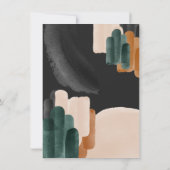 Zwarte terracotta abstracte waterverf baby shower kaart (Achterkant)