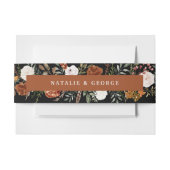 Zwarte terracotta botanische elegant moderne flora uitnodigingen wikkel (Voorkant Voorbeeld)