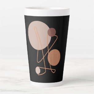 Zwarte Terracotta Cirkels Geometrische Kunst Latte Mok
